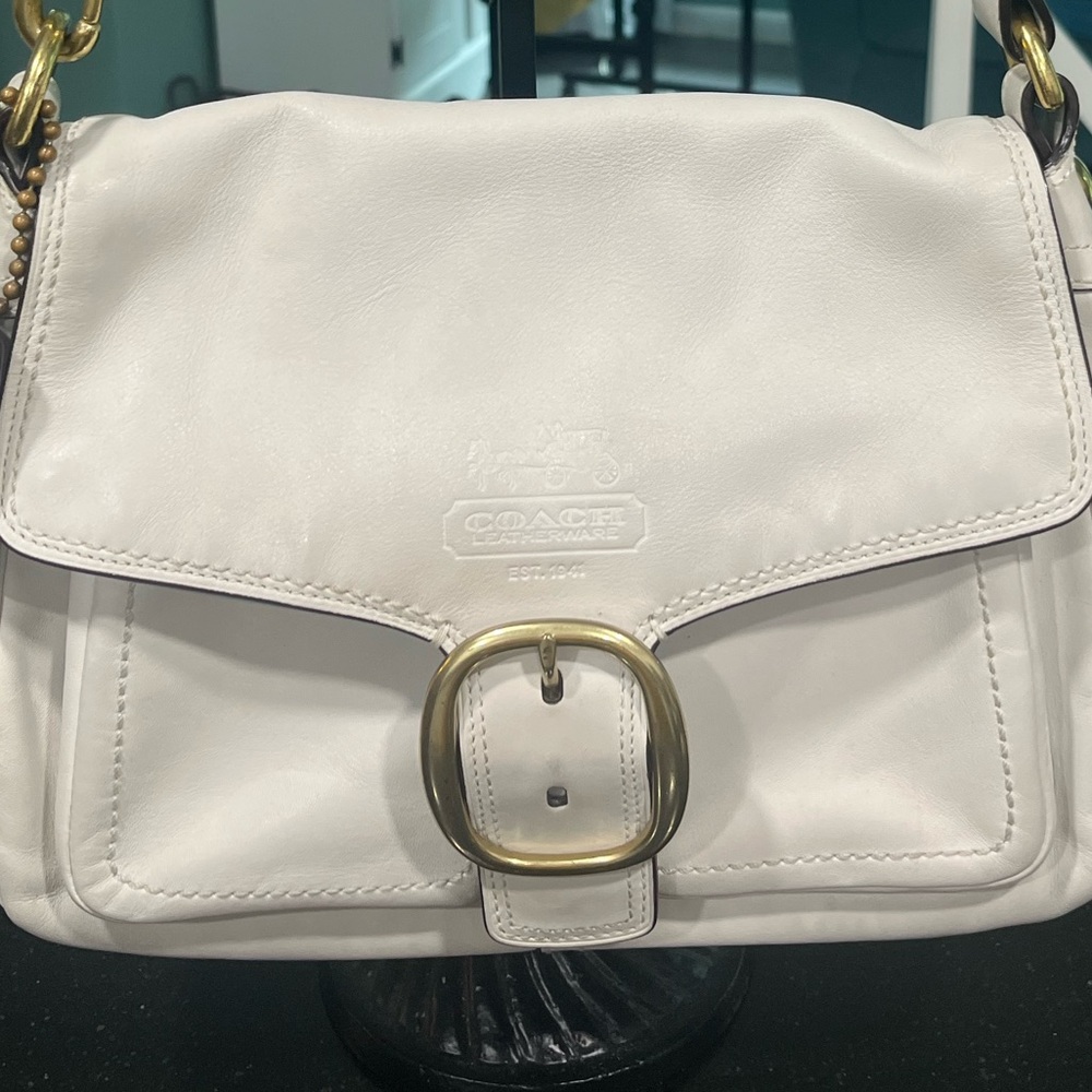 Coach Ivory Leather Shoulder Bag